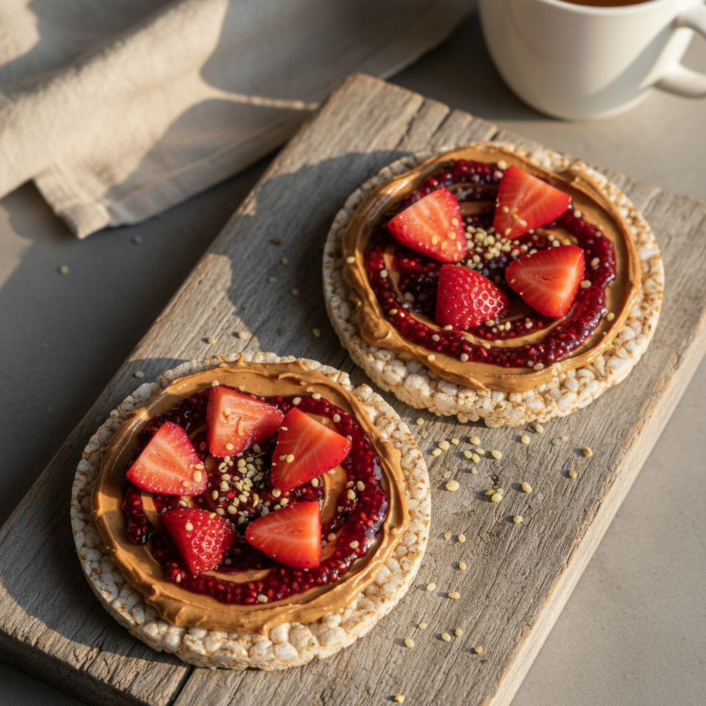 The Ultimate Almond Butter and Jelly Rice Cake Snack