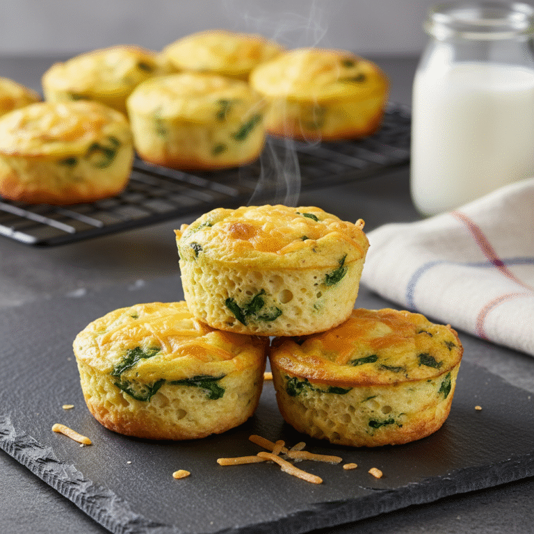 Fluffy Low Carb Baked Egg and Spinach Muffins