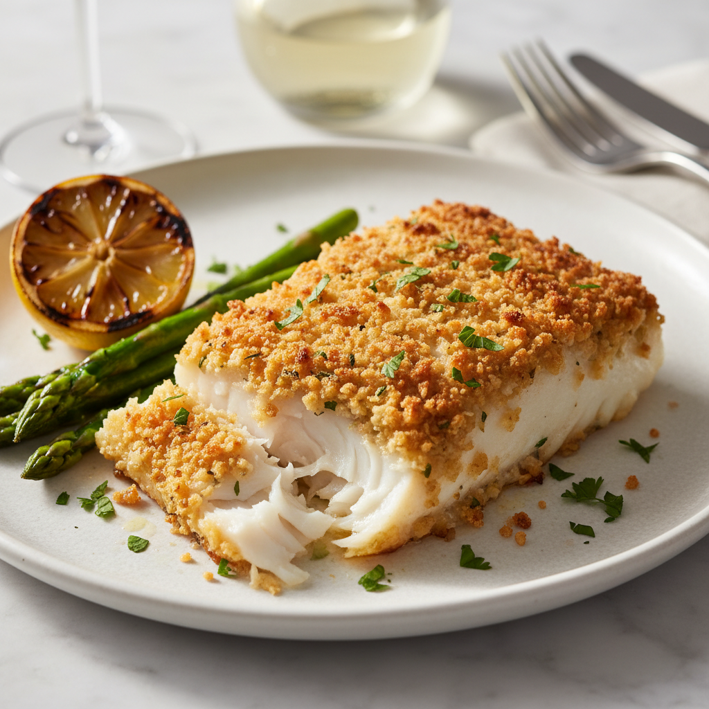 Crispy Baked Parmesan Herb Crusted Fish (Light & Healthy Recipe)