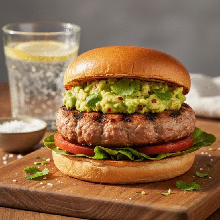 Juicy Baked Turkey Burgers with Creamy Avocado Smash