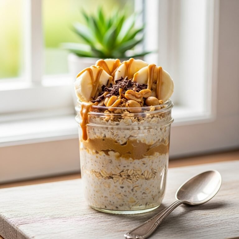 Creamy Dreamy Banana Peanut Butter Overnight Oats