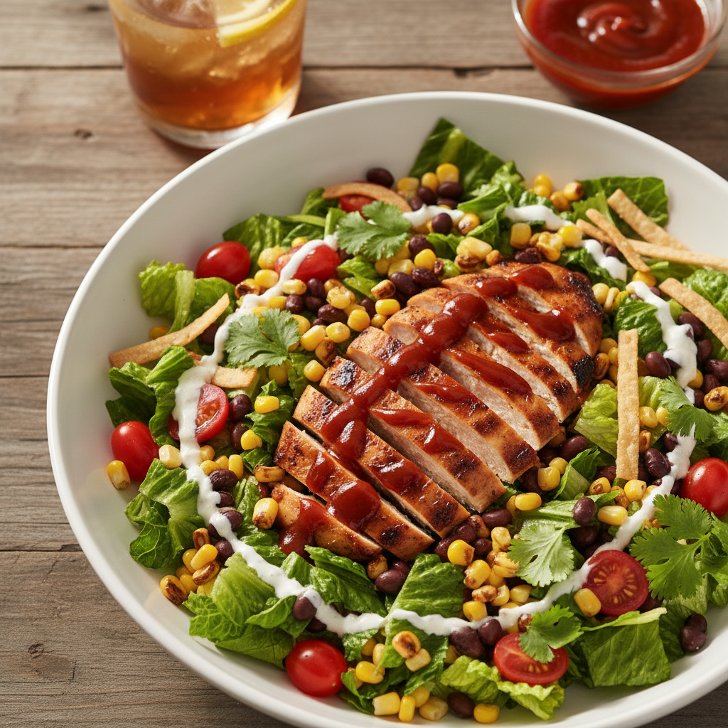 The Ultimate Barbecue Chicken Salad with Roasted Corn and Black Beans