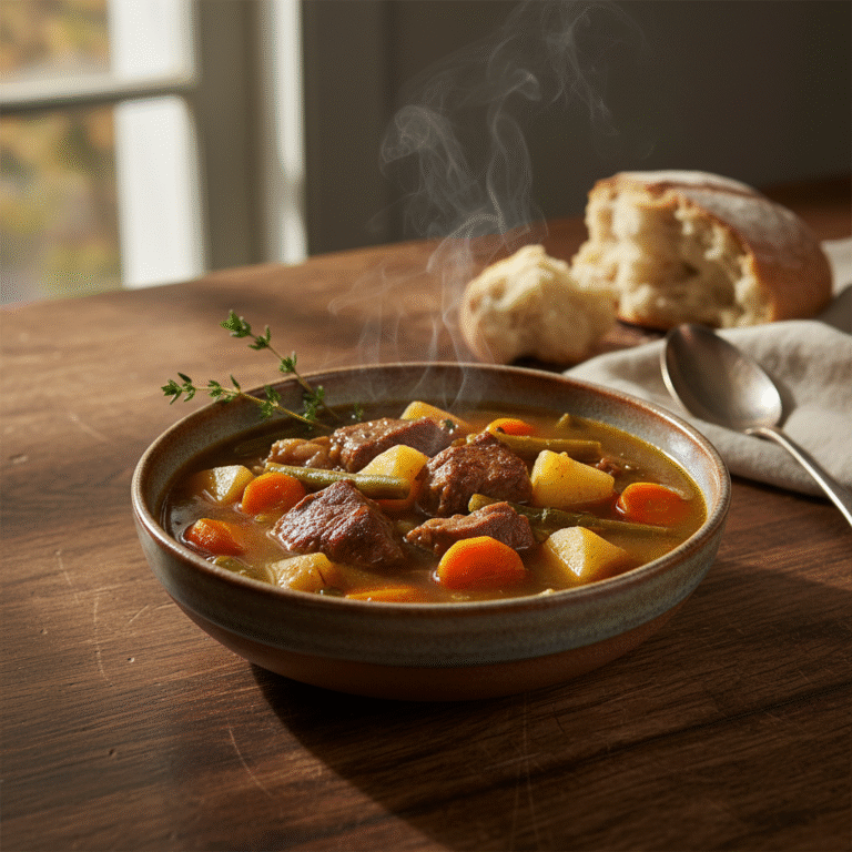 Light & Hearty Beef and Vegetable Stew with Clear Broth