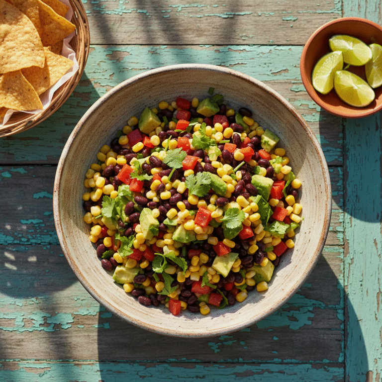 Zesty Black Bean and Corn Salad with Lime Vinaigrette