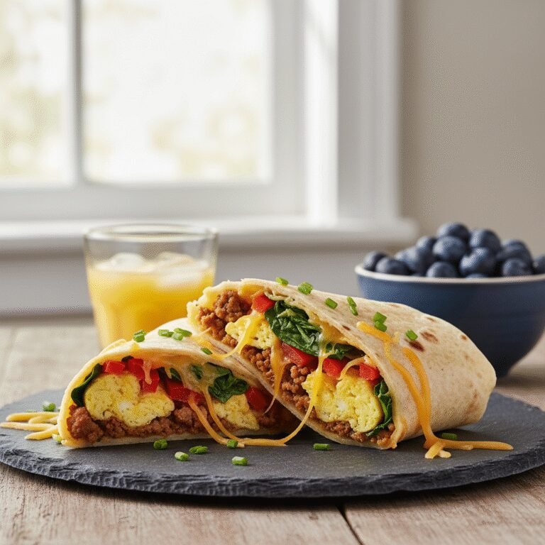 15-Minute Healthy Breakfast Egg Wraps with Turkey & Veggies
