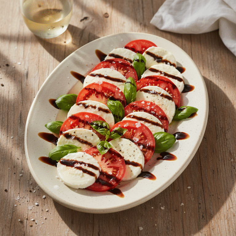 Ultimate Light Caprese Salad with Homemade Balsamic Reduction