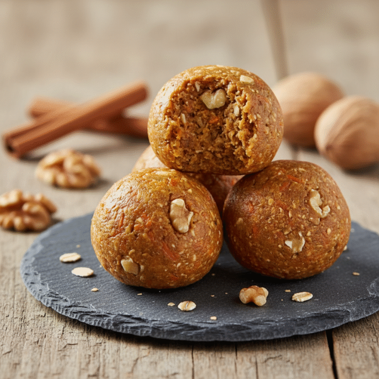 No-Bake Carrot Cake Energy Balls with Walnuts