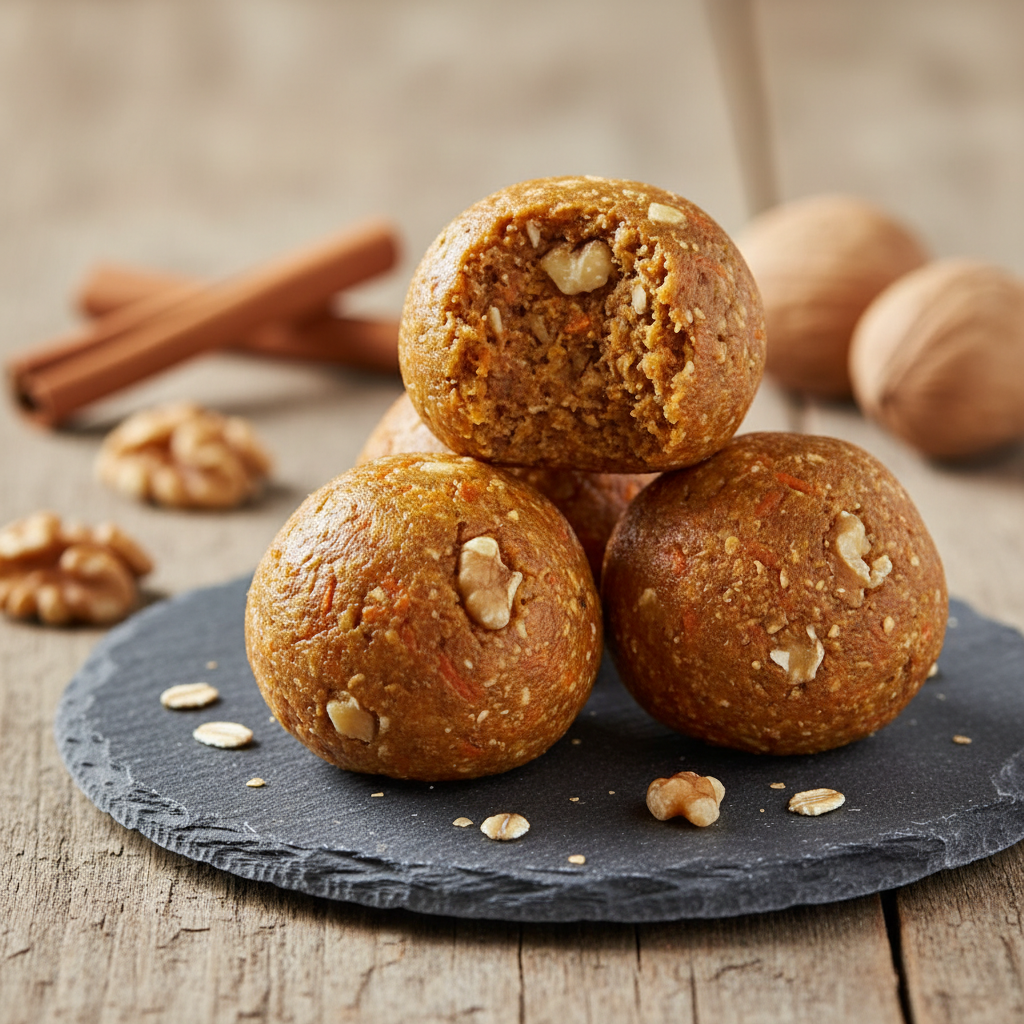 No-Bake Carrot Cake Energy Balls with Walnuts