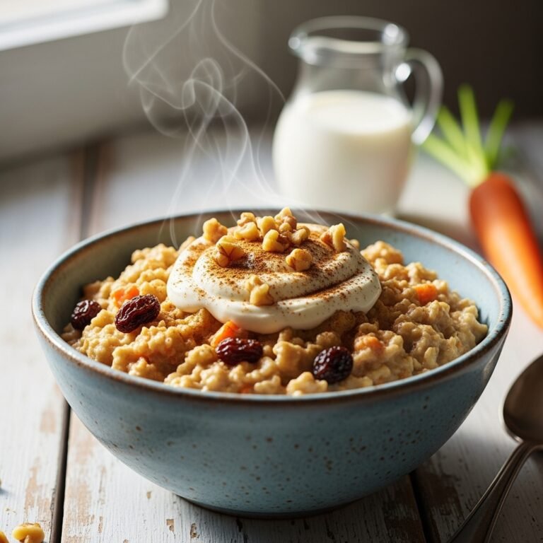 Cozy Carrot Cake Oatmeal with Raisins (Healthy & Easy!)