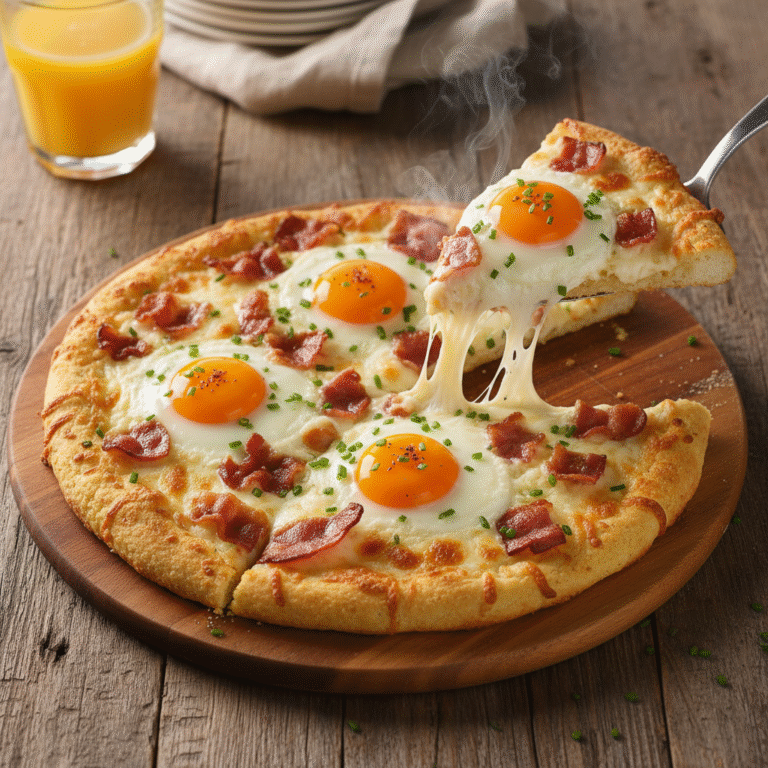 The Ultimate Crispy Cauliflower Crust Breakfast Pizza (Keto & Gluten-Free)