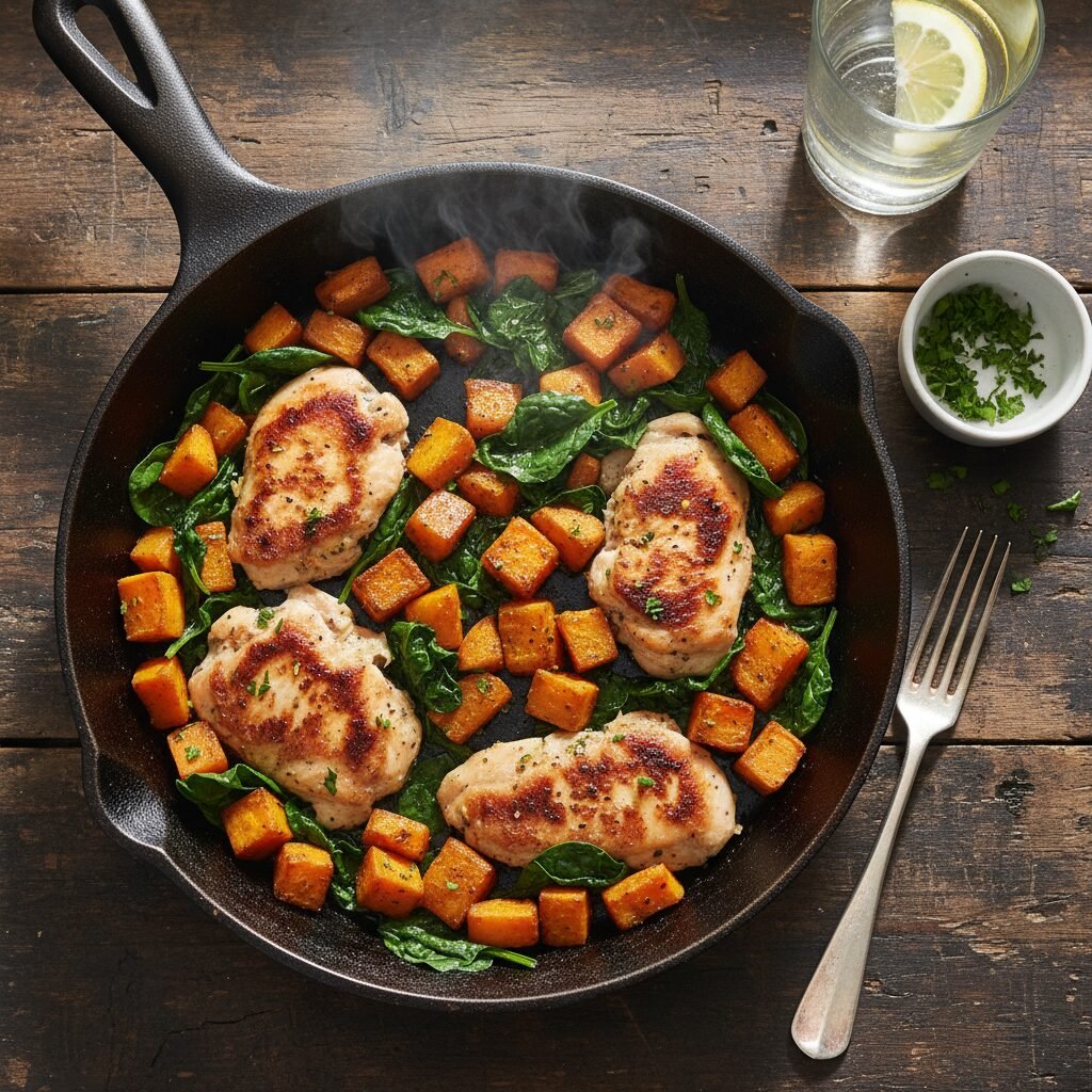 One-Pan Harvest Chicken and Sweet Potato Skillet: The Ultimate 30-Minute Healthy Dinner