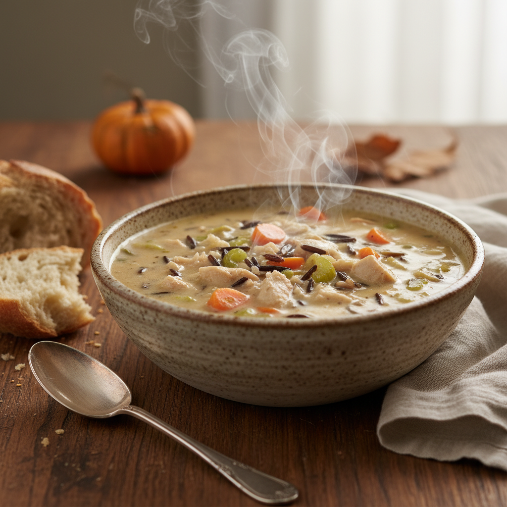 Creamy & Cozy Light Chicken and Wild Rice Soup