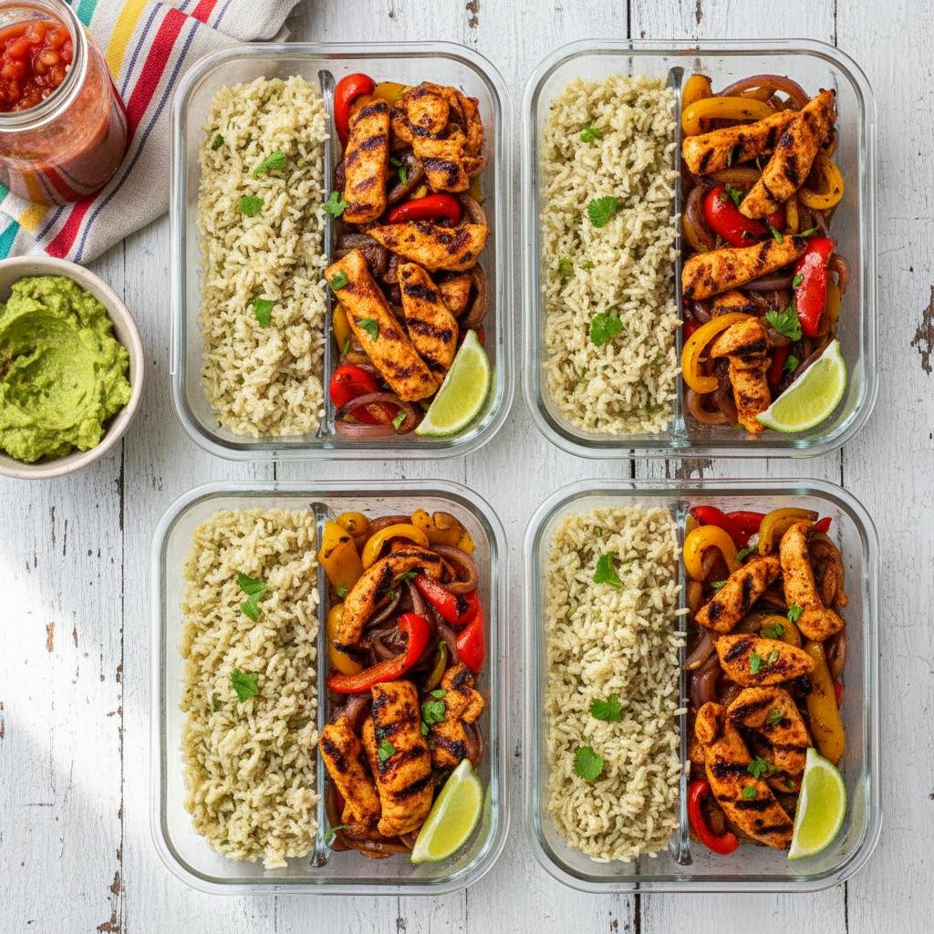 Ultimate Chicken Fajita Meal Prep Bowls with Roasted Peppers and Onions