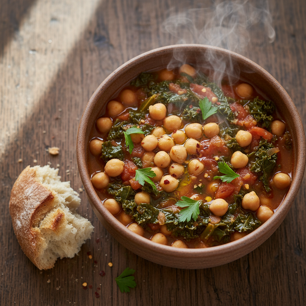 Smoky Chickpea and Kale Stew with Fire-Roasted Tomatoes