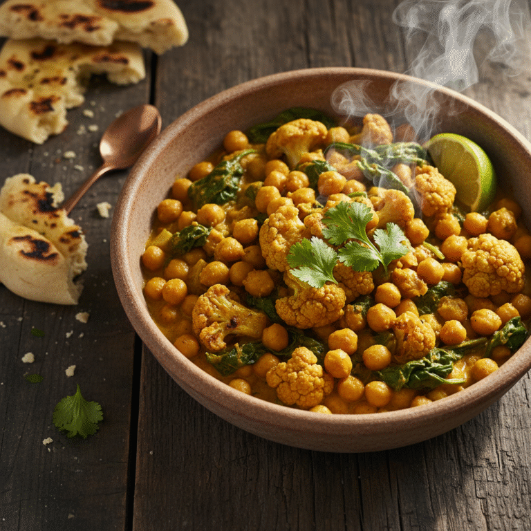 Creamy Vegan Chickpea Cauliflower Coconut Curry