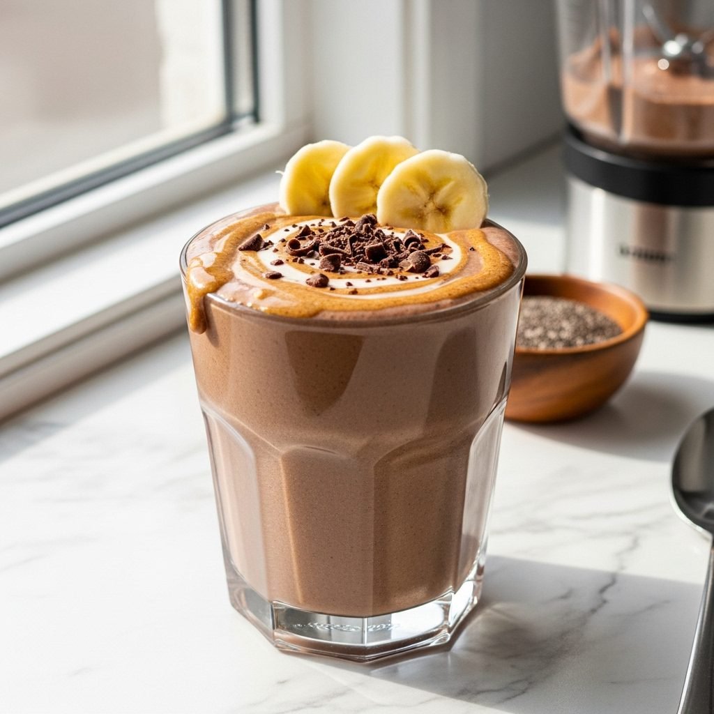 The Ultimate Chocolate Banana Protein Smoothie (Quick & Healthy Breakfast!)