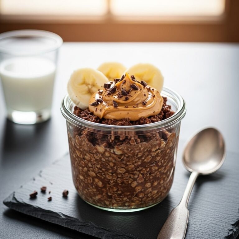 Dreamy Chocolate Peanut Butter Overnight Oats (Healthy & Easy!)