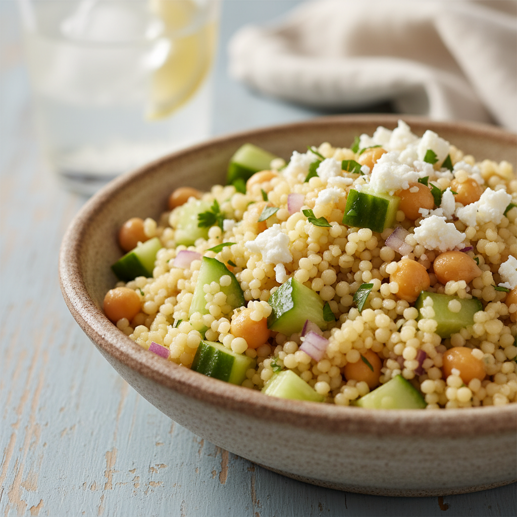 Mediterranean Couscous Salad With Chickpeas And Cucumber: The Ultimate 20-Minute Meal Prep