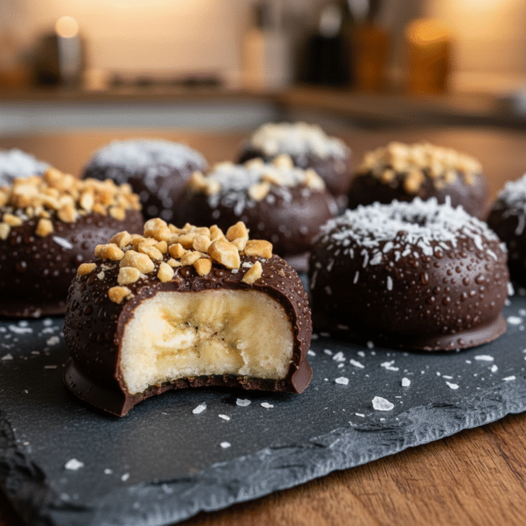 Ultimate Healthy Frozen Banana Chocolate Dipped Bites