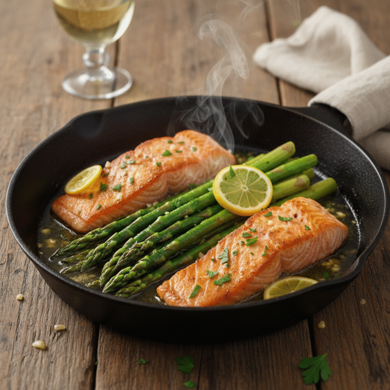 One-Pan Garlic Butter Salmon With Asparagus (Low Carb & Keto)
