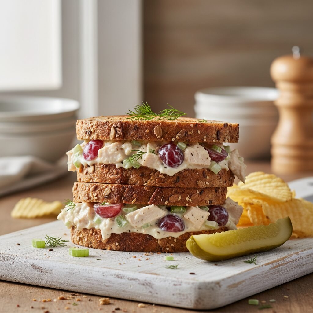 Creamy Greek Yogurt Chicken Salad Sandwich (Light & Healthy)