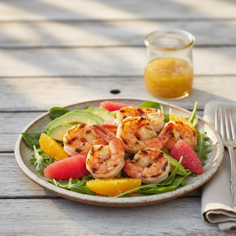 Zesty Grilled Shrimp Salad with Honey-Citrus Vinaigrette