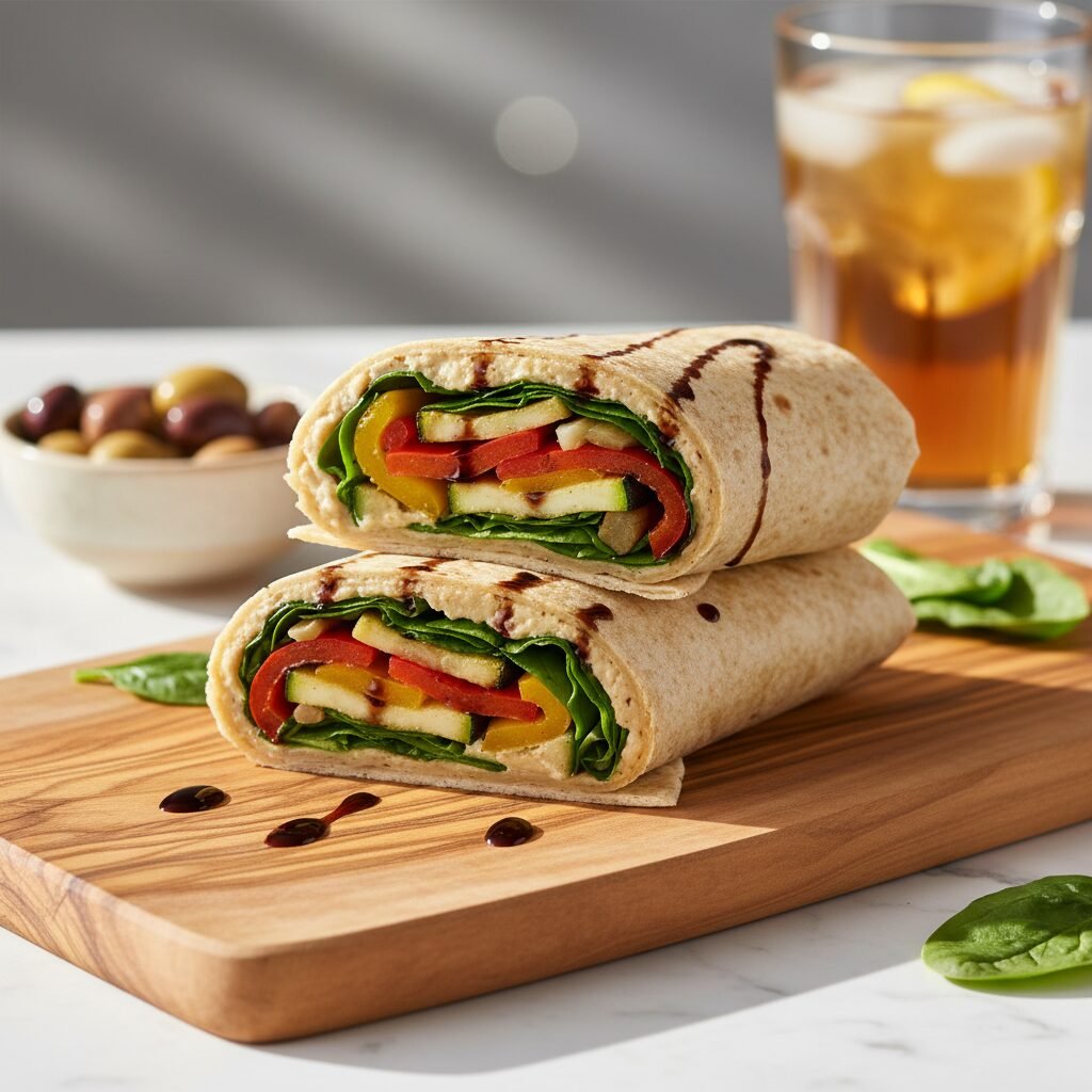 The Ultimate Grilled Vegetable Hummus Wrap | Easy Healthy Lunch