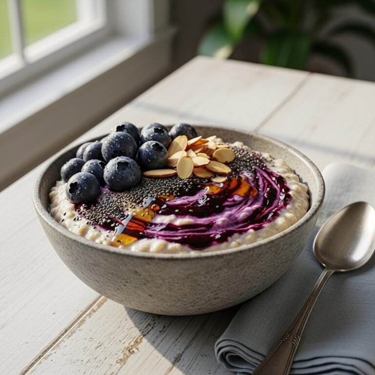 Creamy & Dreamy Blueberry Oatmeal Breakfast Bowl
