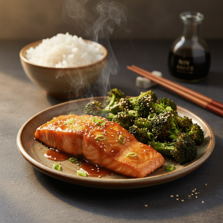 The Ultimate Sticky Honey Soy Glazed Salmon with Roasted Broccoli