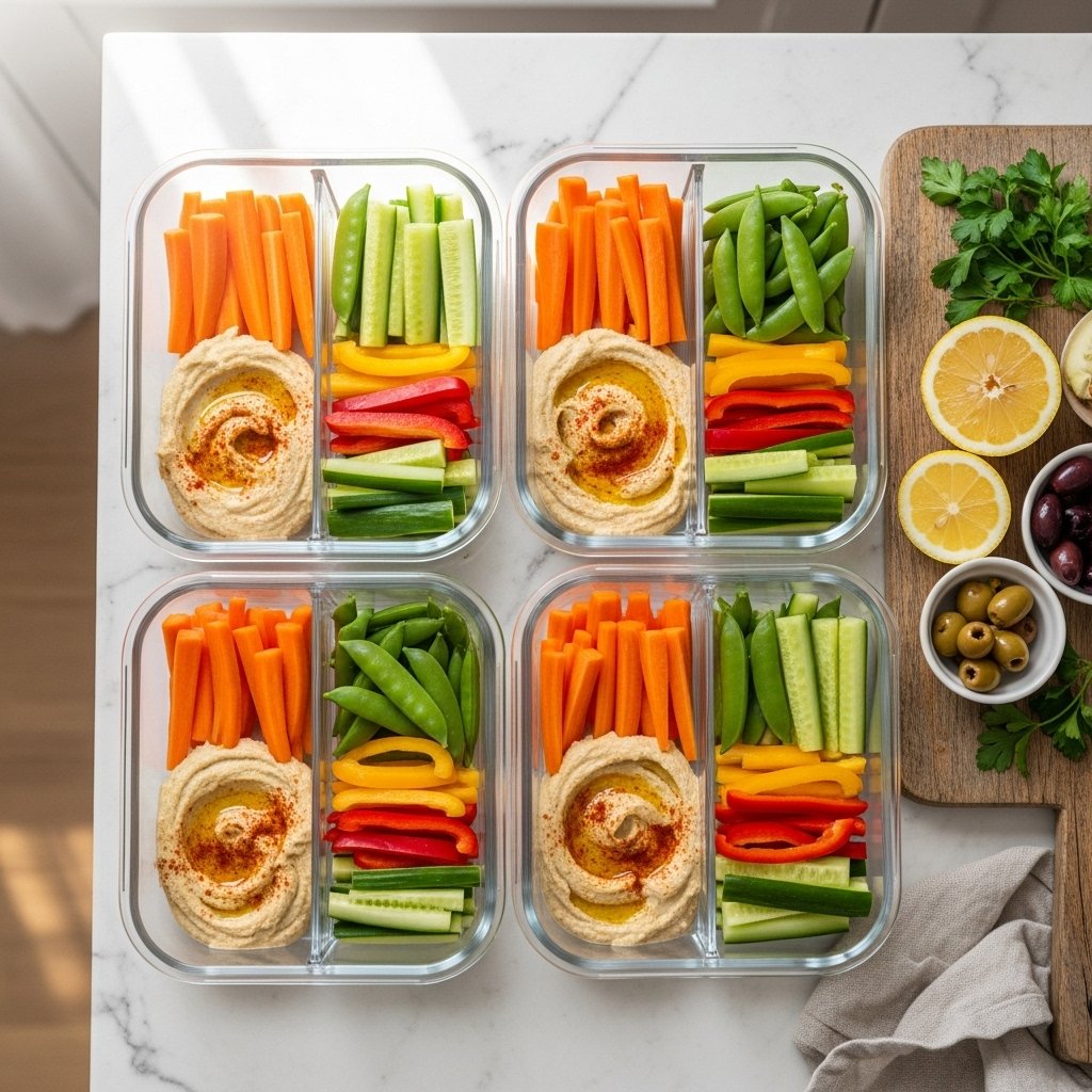 The Ultimate Hummus and Veggie Snack Box for Healthy Meal Prep