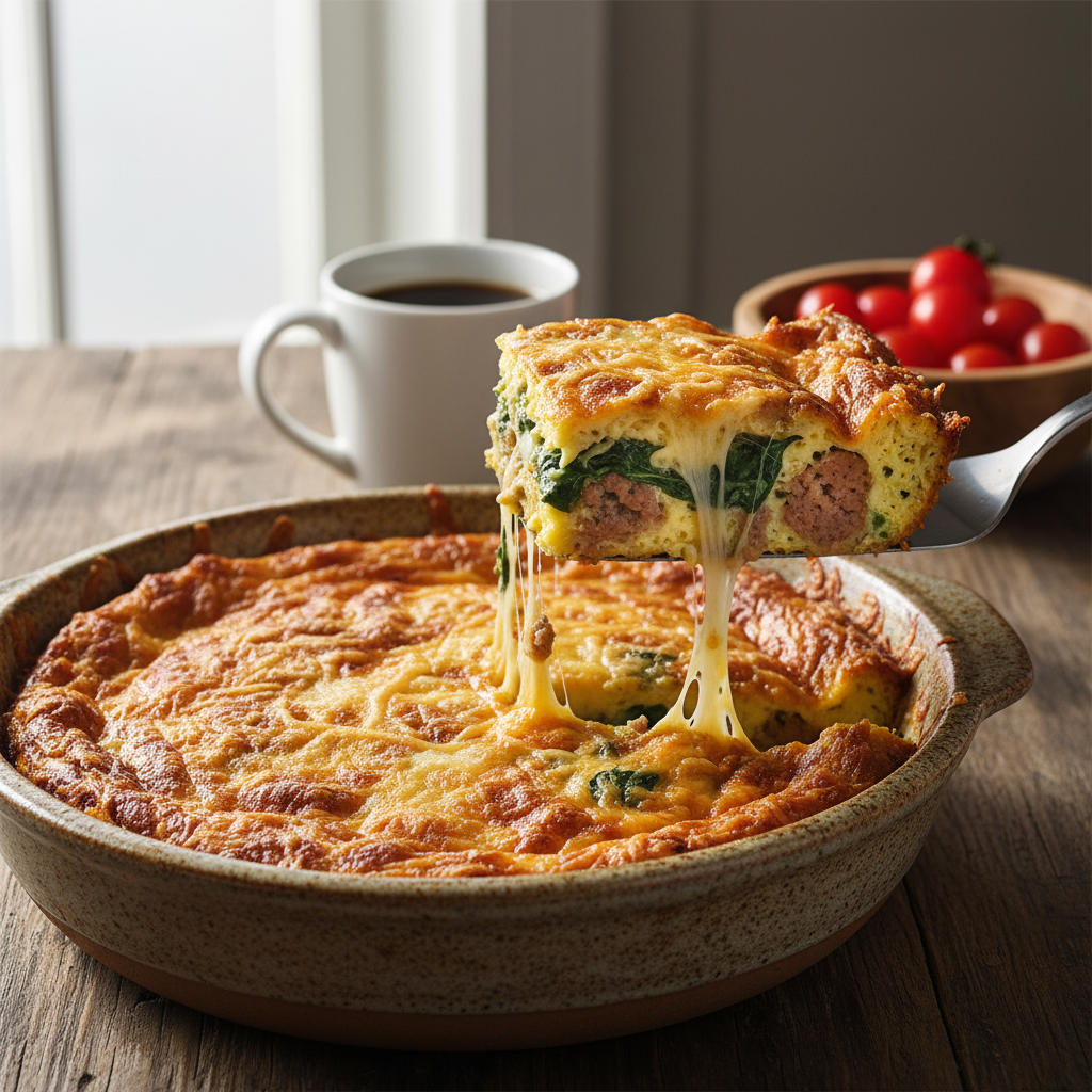 The Ultimate Keto Breakfast Casserole With Sausage And Spinach