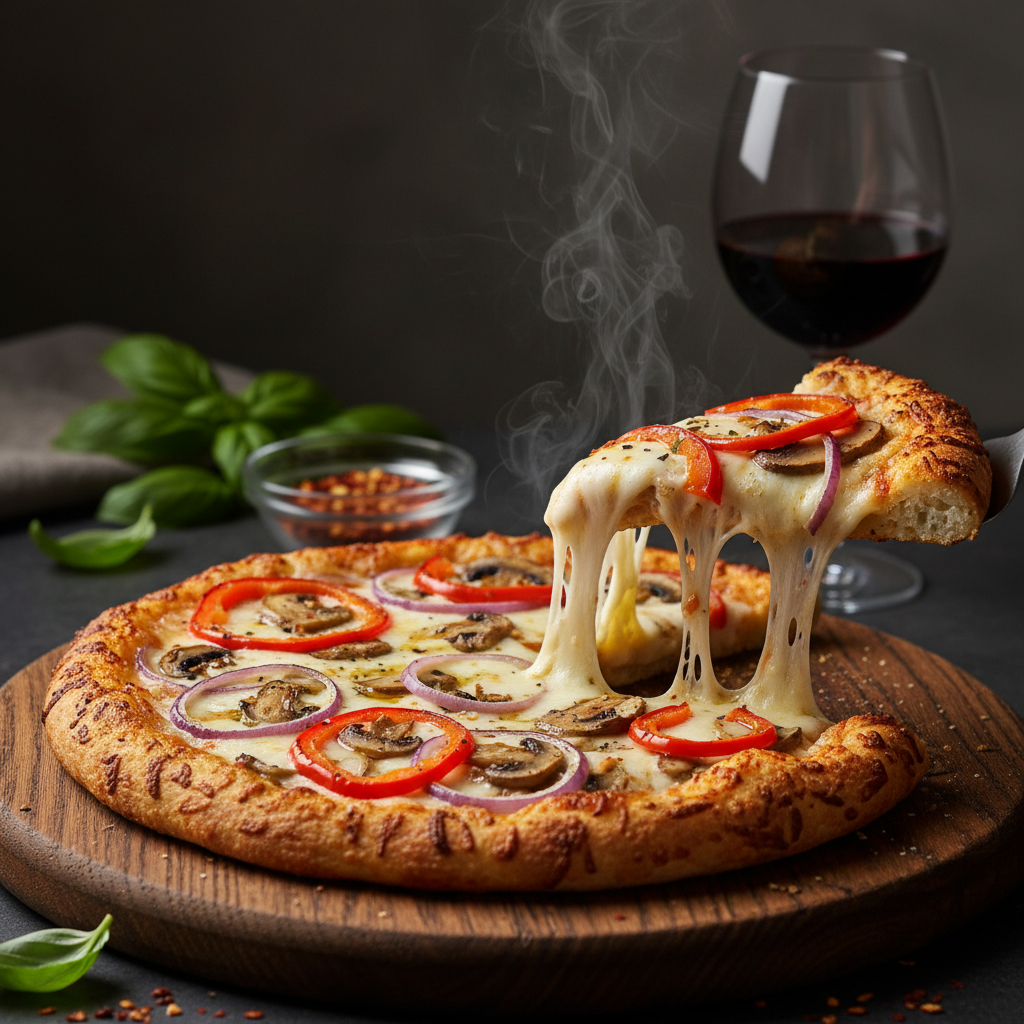 The Ultimate Crispy Keto Cauliflower Crust Pizza with Roasted Veggies