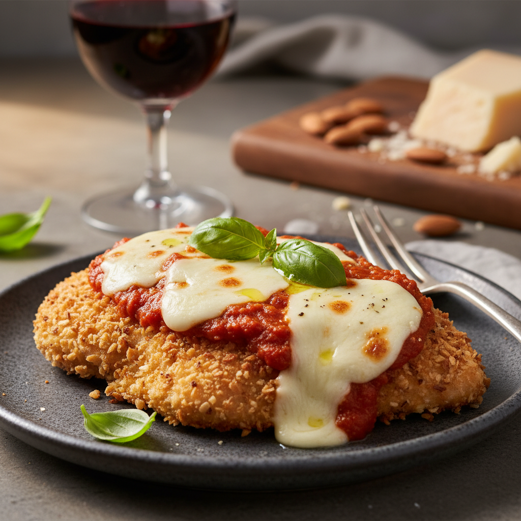 The Ultimate Crispy Keto Chicken Parmesan with Almond Flour Crust