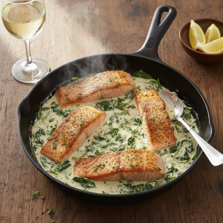 Creamy Keto Salmon and Spinach Skillet: The Ultimate 20-Minute Low-Carb Dinner