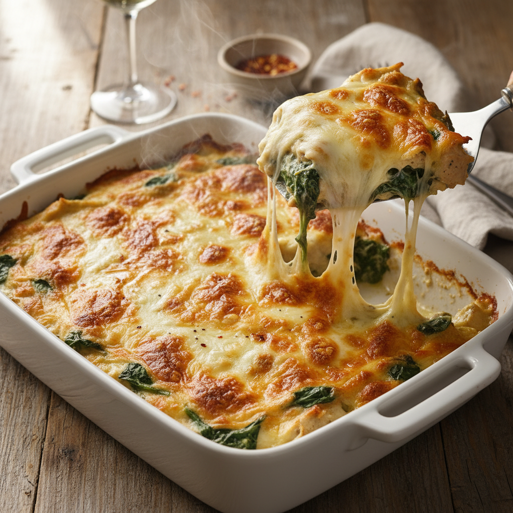 Creamy Keto Spinach Artichoke Chicken Bake – The Ultimate Low Carb Dinner