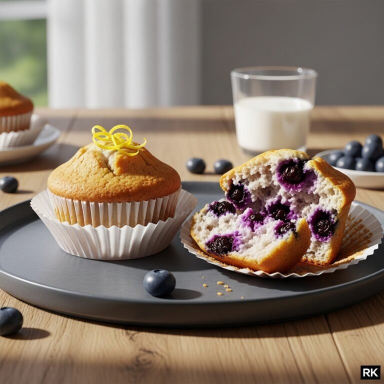 Zesty Lemon Blueberry Protein Muffins (Easy & Healthy!)