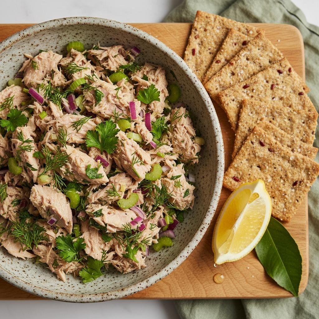 Zesty Lemon Herb Tuna Salad With Crackers: The Ultimate Healthy 10-Minute Lunch