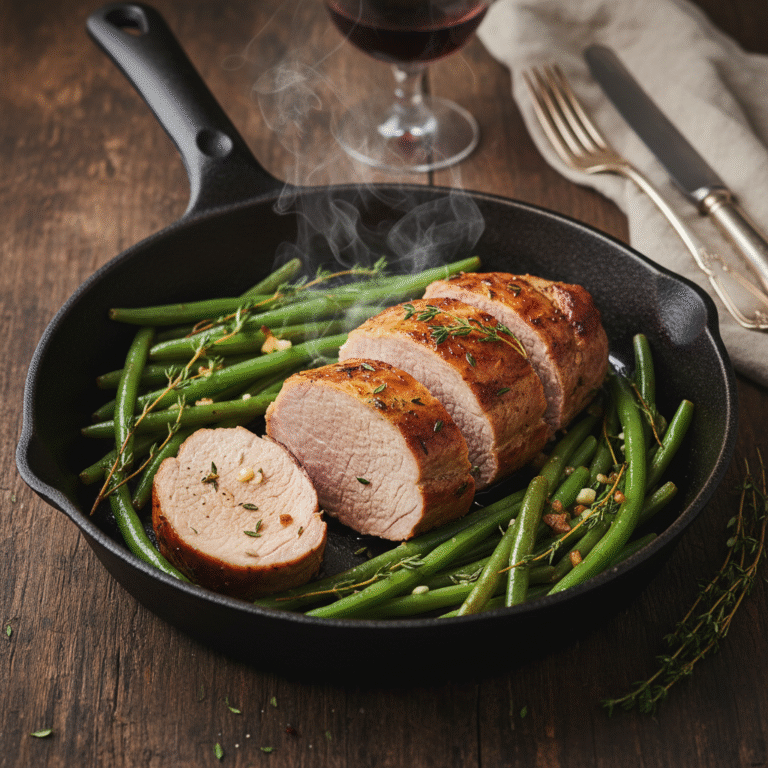Garlic Butter Low Carb Pork Tenderloin With Green Beans