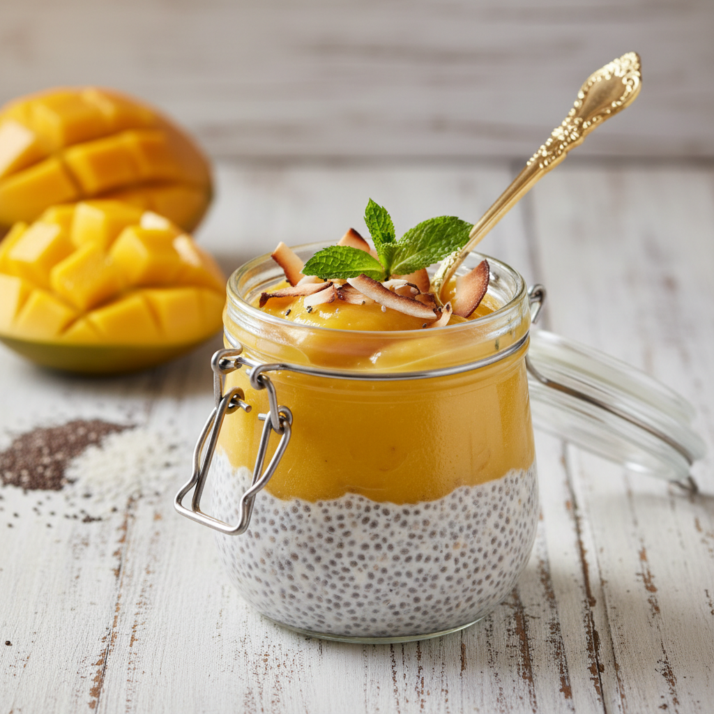Sunshine in a Jar: The Ultimate Mango Coconut Chia Pudding Cup