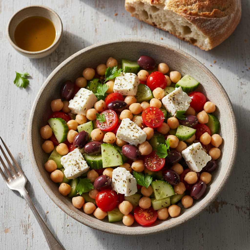 The Ultimate Mediterranean Chickpea Salad With Feta