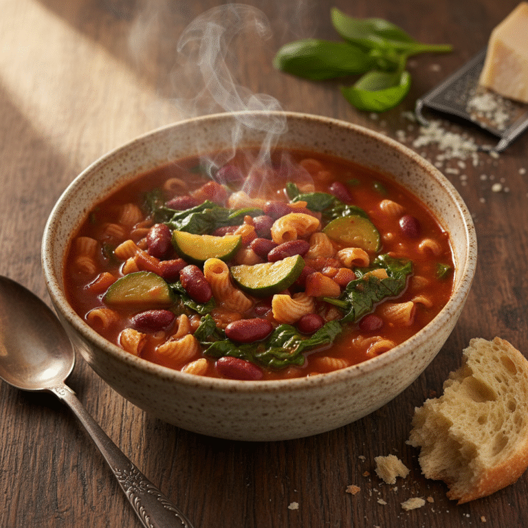 Hearty Minestrone Soup with Whole Wheat Pasta: The Ultimate Healthy Comfort Bowl