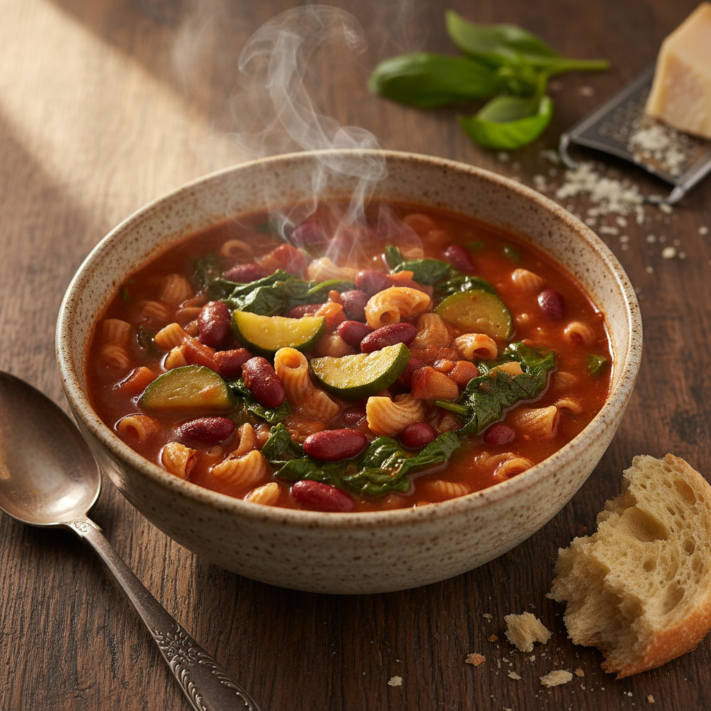 Hearty Minestrone Soup with Whole Wheat Pasta: The Ultimate Healthy Comfort Bowl