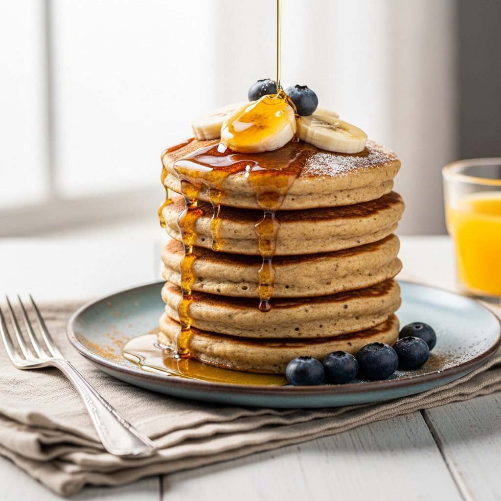 Fluffy Oat Flour Banana Pancakes (Healthy & Gluten-Free!)