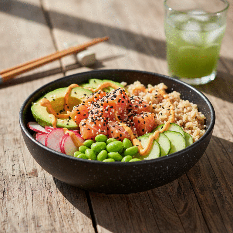 The Ultimate Salmon Poke Bowl with Nutty Brown Rice