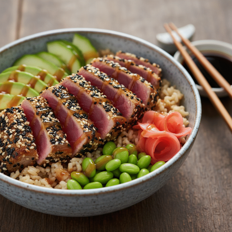 Seared Tuna Poke Bowl With Brown Rice Recipe