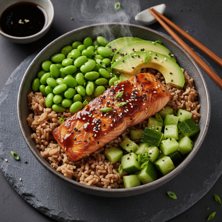 Ultimate Sesame Ginger Salmon Bowl With Nutty Brown Rice