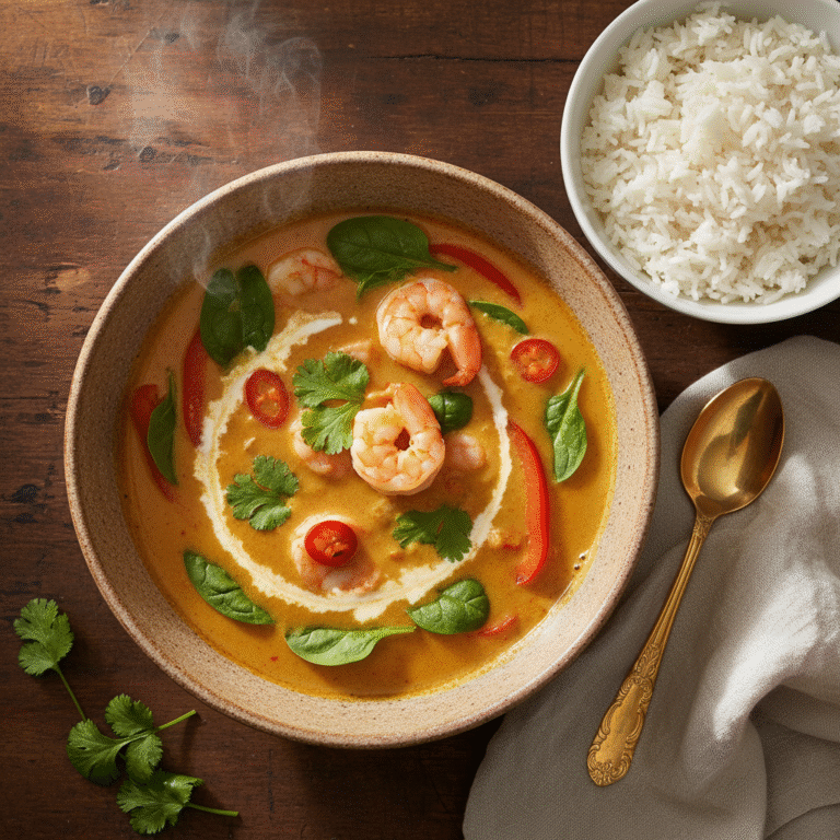 Creamy 30-Minute Shrimp and Veggie Coconut Curry Soup