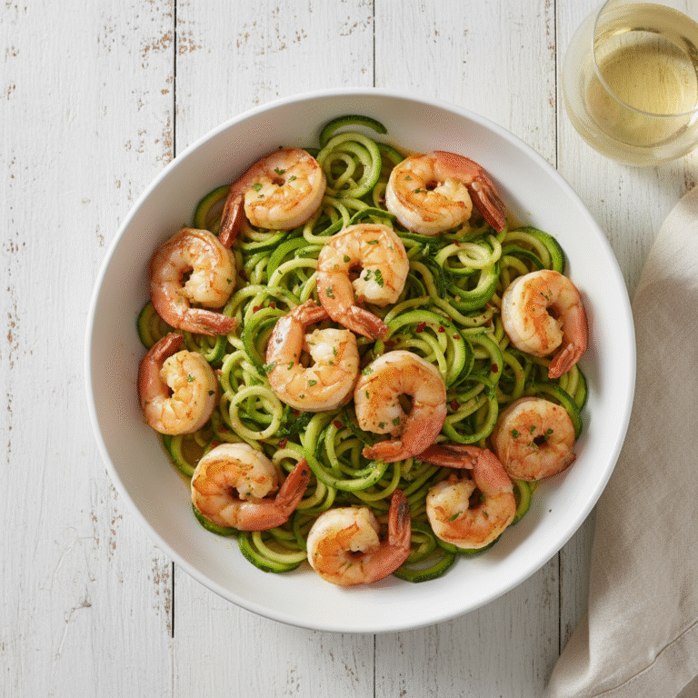Garlic Butter Shrimp and Zoodles Scampi: The Ultimate Light & Low-Carb Dinner