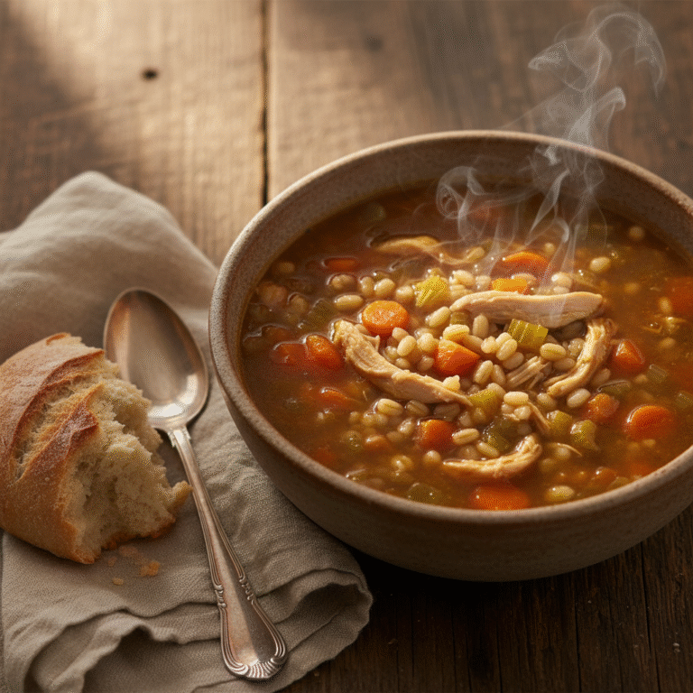 Hearty Slow Cooker Chicken and Barley Soup