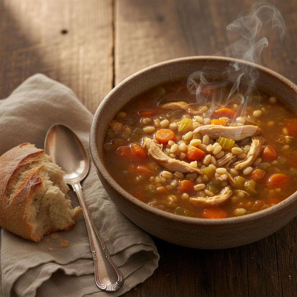 Hearty Slow Cooker Chicken and Barley Soup